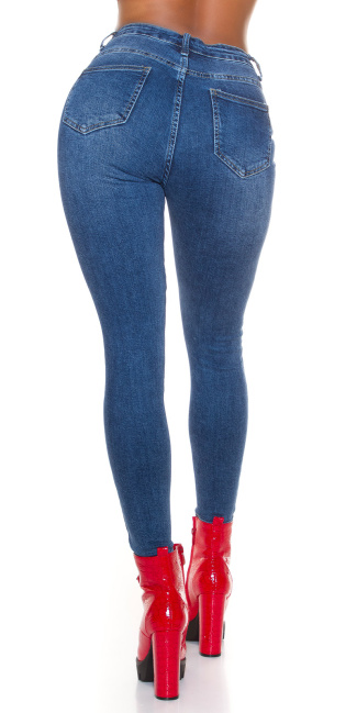classic skinny hoge taille jeans blauw